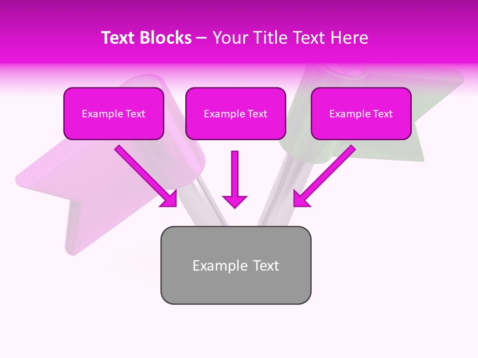 Two Green And Pink Arrows Pointing To Each Other PowerPoint Template