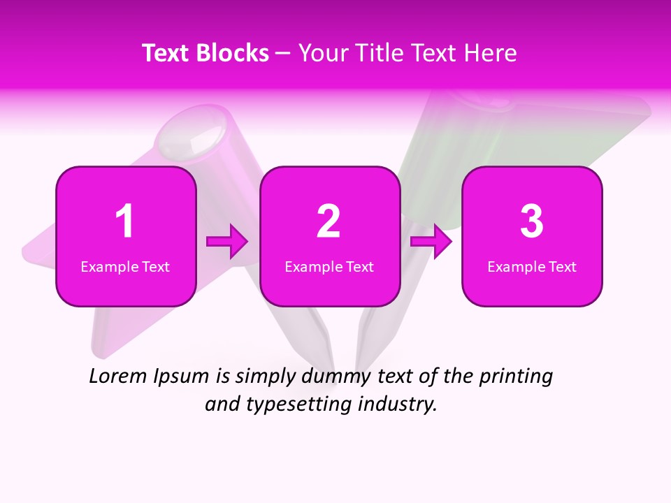 Two Green And Pink Arrows Pointing To Each Other PowerPoint Template
