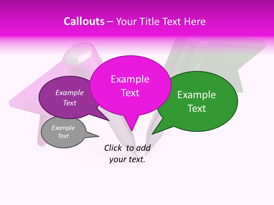 Two Green And Pink Arrows Pointing To Each Other PowerPoint Template