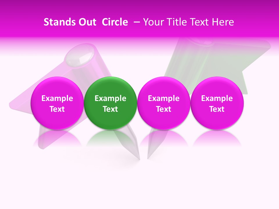 Two Green And Pink Arrows Pointing To Each Other PowerPoint Template