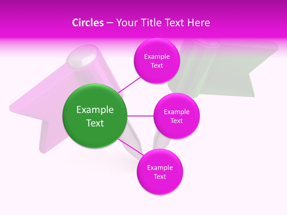 Two Green And Pink Arrows Pointing To Each Other PowerPoint Template