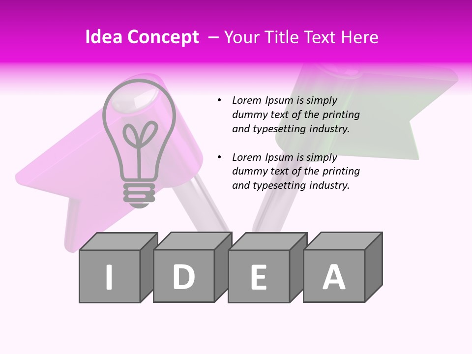 Two Green And Pink Arrows Pointing To Each Other PowerPoint Template
