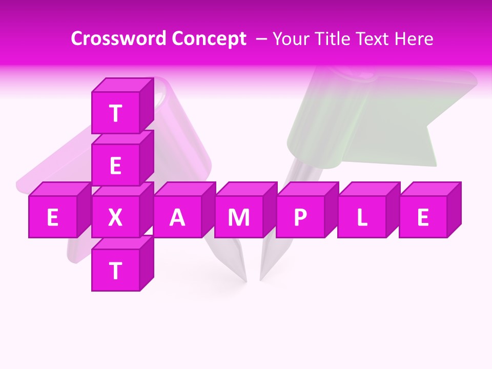 Two Green And Pink Arrows Pointing To Each Other PowerPoint Template