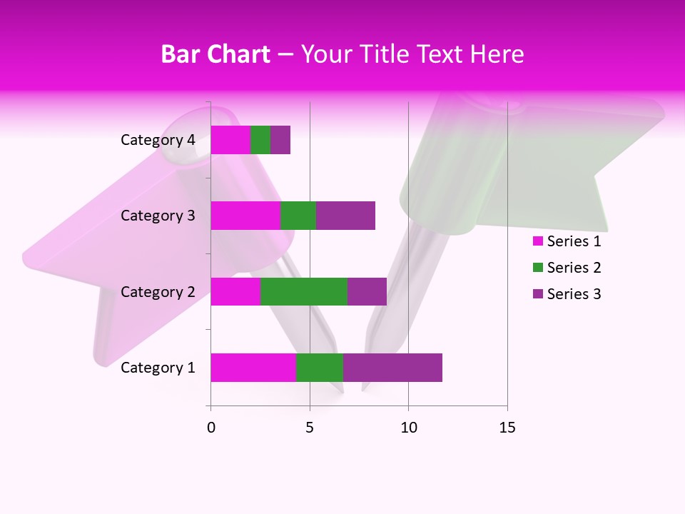 Two Green And Pink Arrows Pointing To Each Other PowerPoint Template