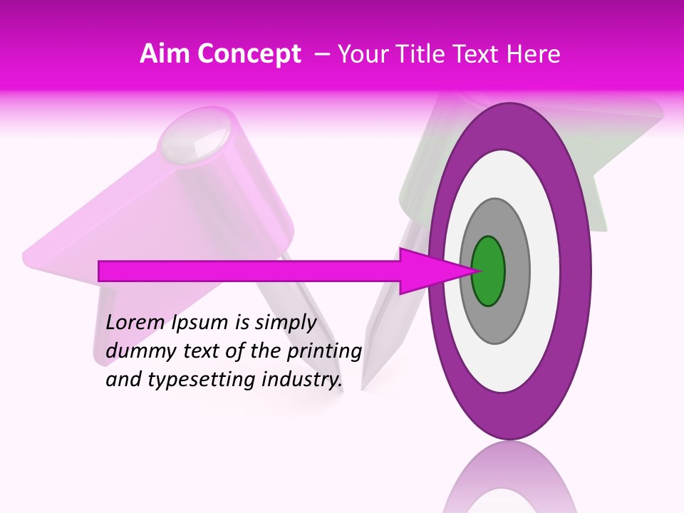 Two Green And Pink Arrows Pointing To Each Other PowerPoint Template