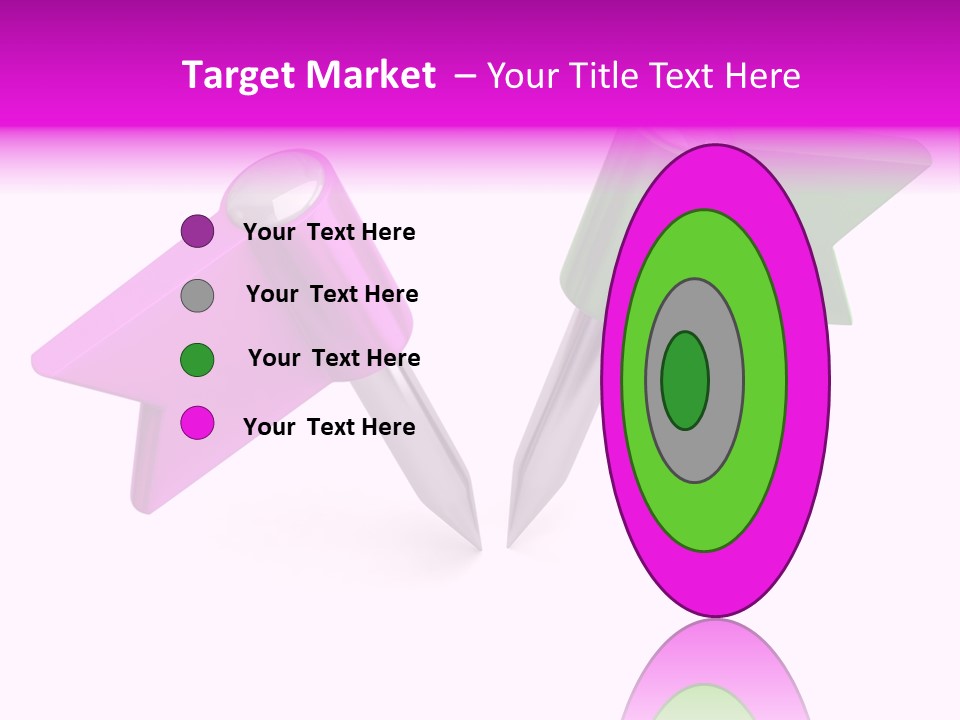 Two Green And Pink Arrows Pointing To Each Other PowerPoint Template