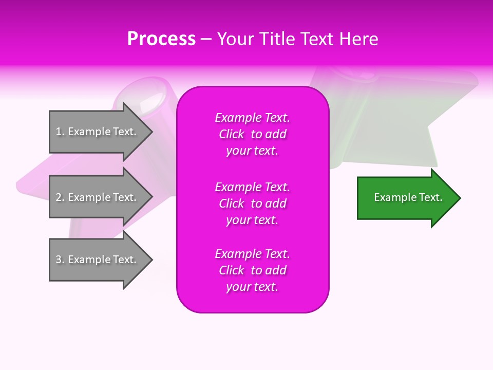 Two Green And Pink Arrows Pointing To Each Other PowerPoint Template