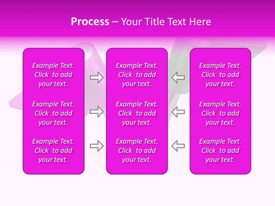 Two Green And Pink Arrows Pointing To Each Other PowerPoint Template