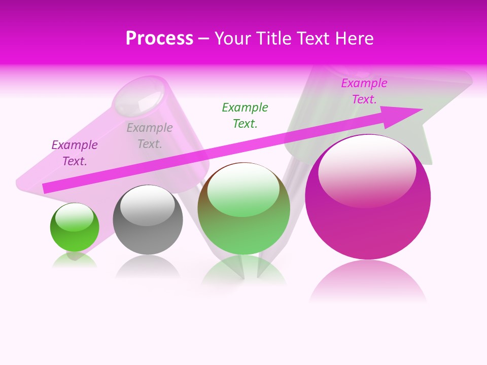 Two Green And Pink Arrows Pointing To Each Other PowerPoint Template