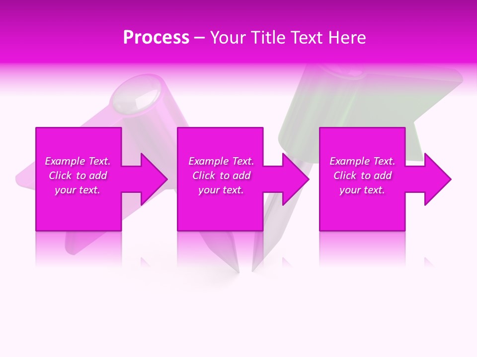 Two Green And Pink Arrows Pointing To Each Other PowerPoint Template