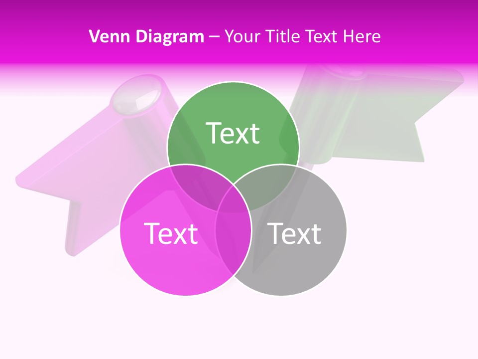 Two Green And Pink Arrows Pointing To Each Other PowerPoint Template