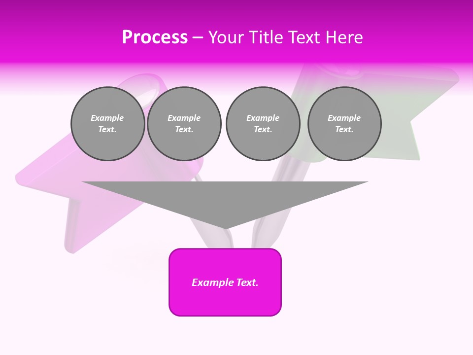 Two Green And Pink Arrows Pointing To Each Other PowerPoint Template