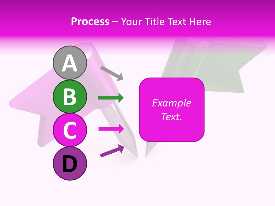 Two Green And Pink Arrows Pointing To Each Other PowerPoint Template