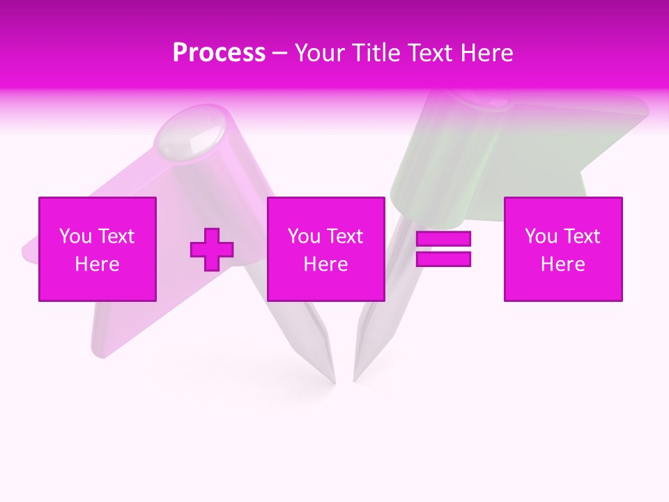 Two Green And Pink Arrows Pointing To Each Other PowerPoint Template