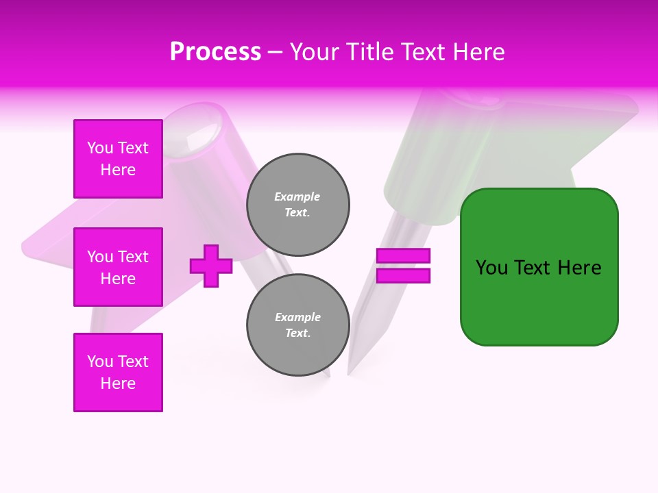 Two Green And Pink Arrows Pointing To Each Other PowerPoint Template