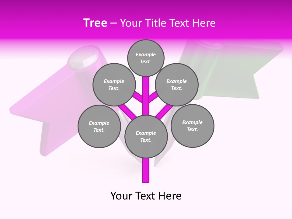 Two Green And Pink Arrows Pointing To Each Other PowerPoint Template