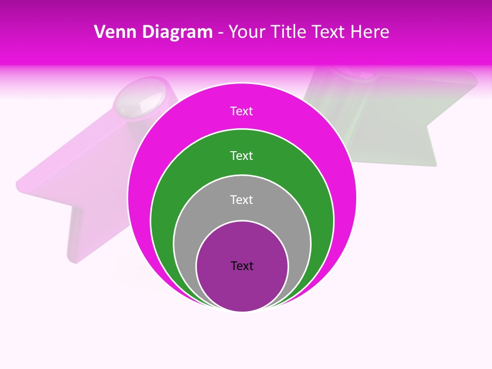 Two Green And Pink Arrows Pointing To Each Other PowerPoint Template