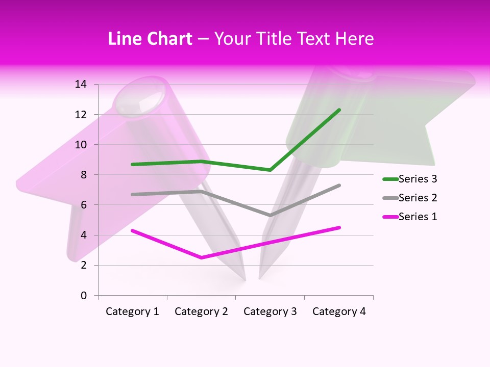 Two Green And Pink Arrows Pointing To Each Other PowerPoint Template