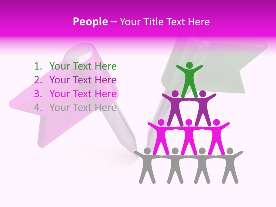 Two Green And Pink Arrows Pointing To Each Other PowerPoint Template