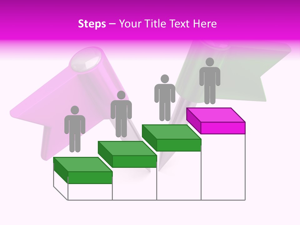 Two Green And Pink Arrows Pointing To Each Other PowerPoint Template