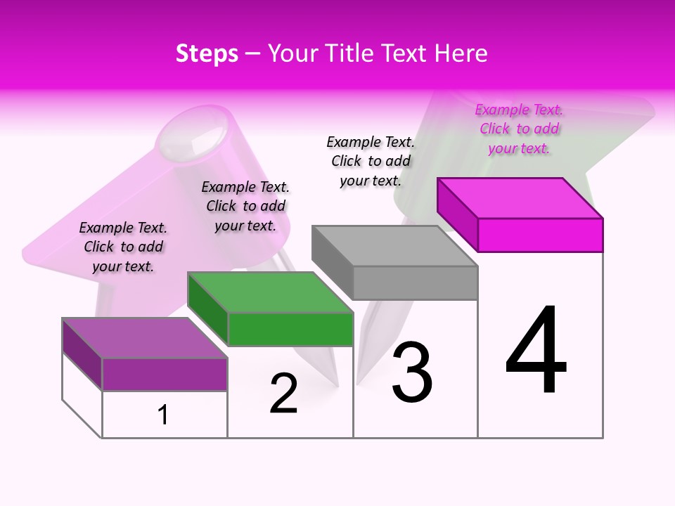 Two Green And Pink Arrows Pointing To Each Other PowerPoint Template
