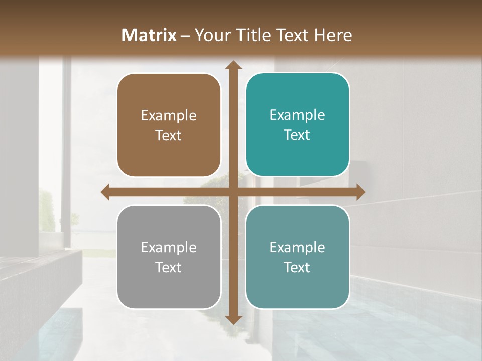 A Swimming Pool With A Wooden Ceiling And Windows PowerPoint Template