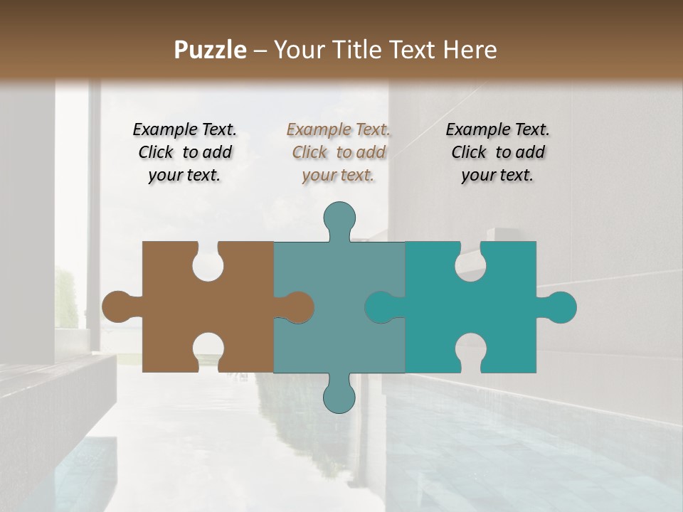 A Swimming Pool With A Wooden Ceiling And Windows PowerPoint Template