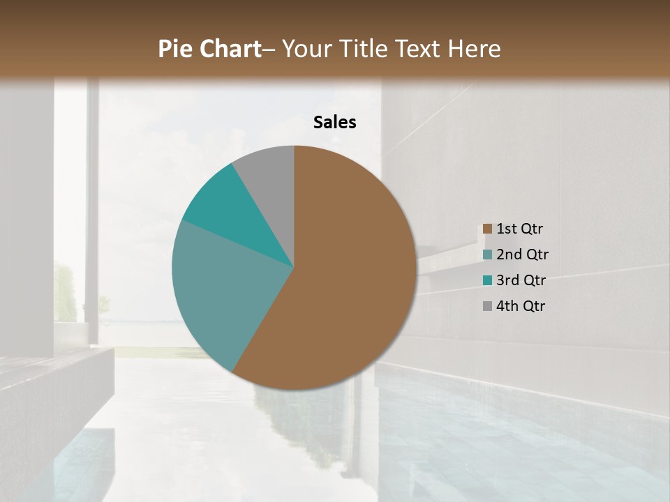 A Swimming Pool With A Wooden Ceiling And Windows PowerPoint Template