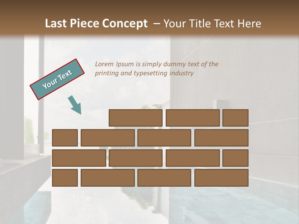 A Swimming Pool With A Wooden Ceiling And Windows PowerPoint Template