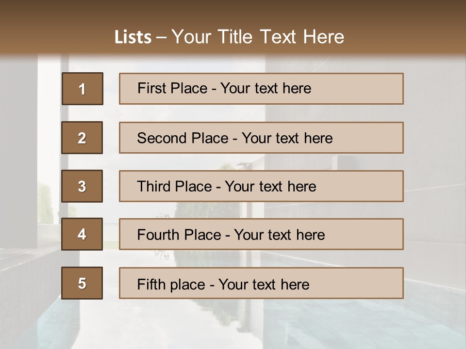 A Swimming Pool With A Wooden Ceiling And Windows PowerPoint Template