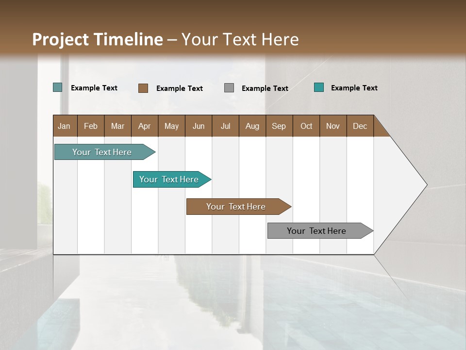 A Swimming Pool With A Wooden Ceiling And Windows PowerPoint Template
