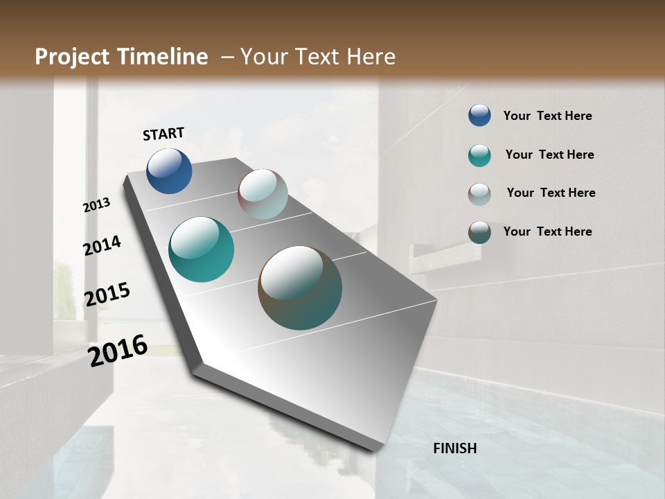 A Swimming Pool With A Wooden Ceiling And Windows PowerPoint Template