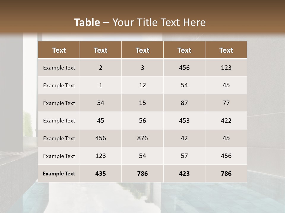 A Swimming Pool With A Wooden Ceiling And Windows PowerPoint Template