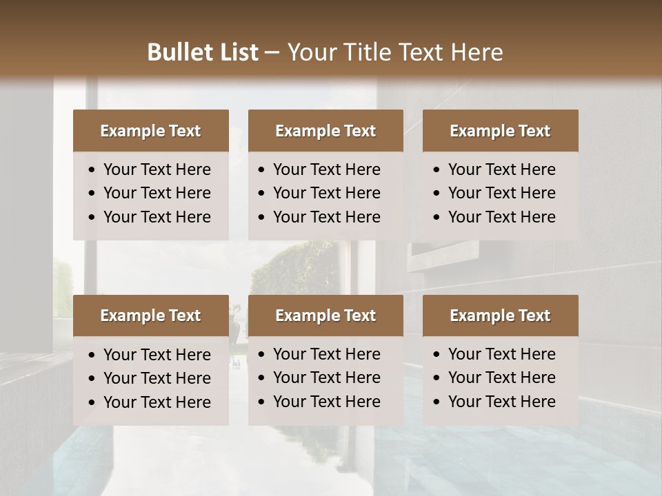 A Swimming Pool With A Wooden Ceiling And Windows PowerPoint Template