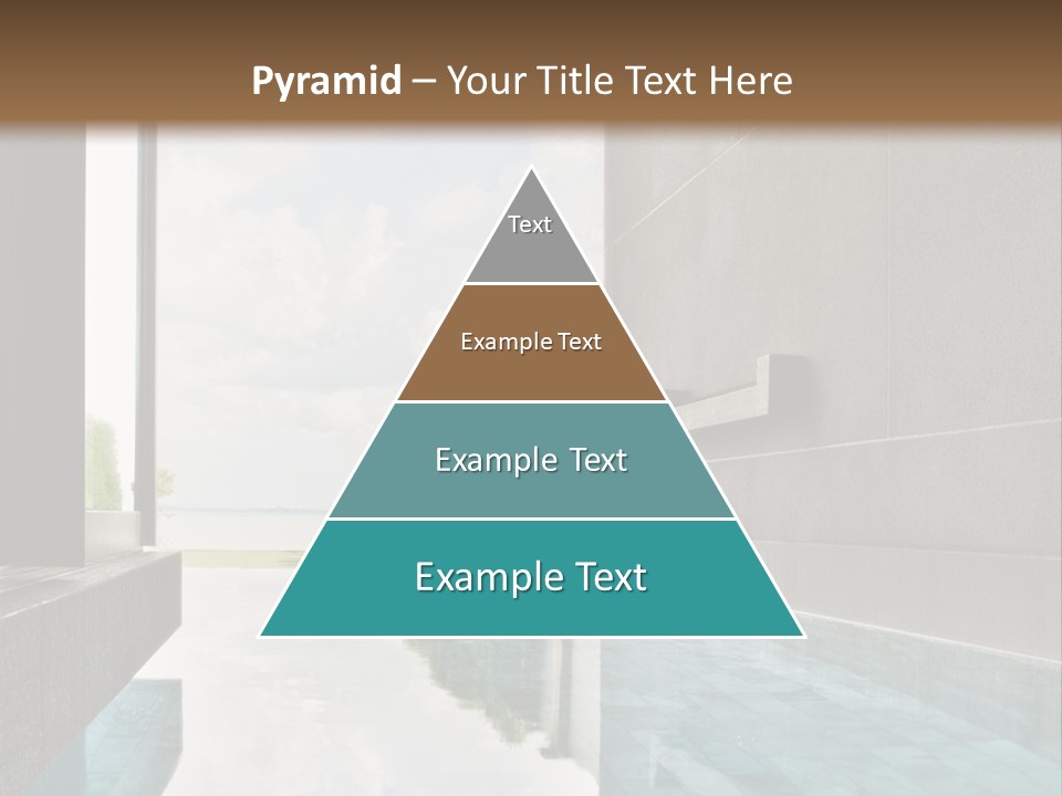 A Swimming Pool With A Wooden Ceiling And Windows PowerPoint Template