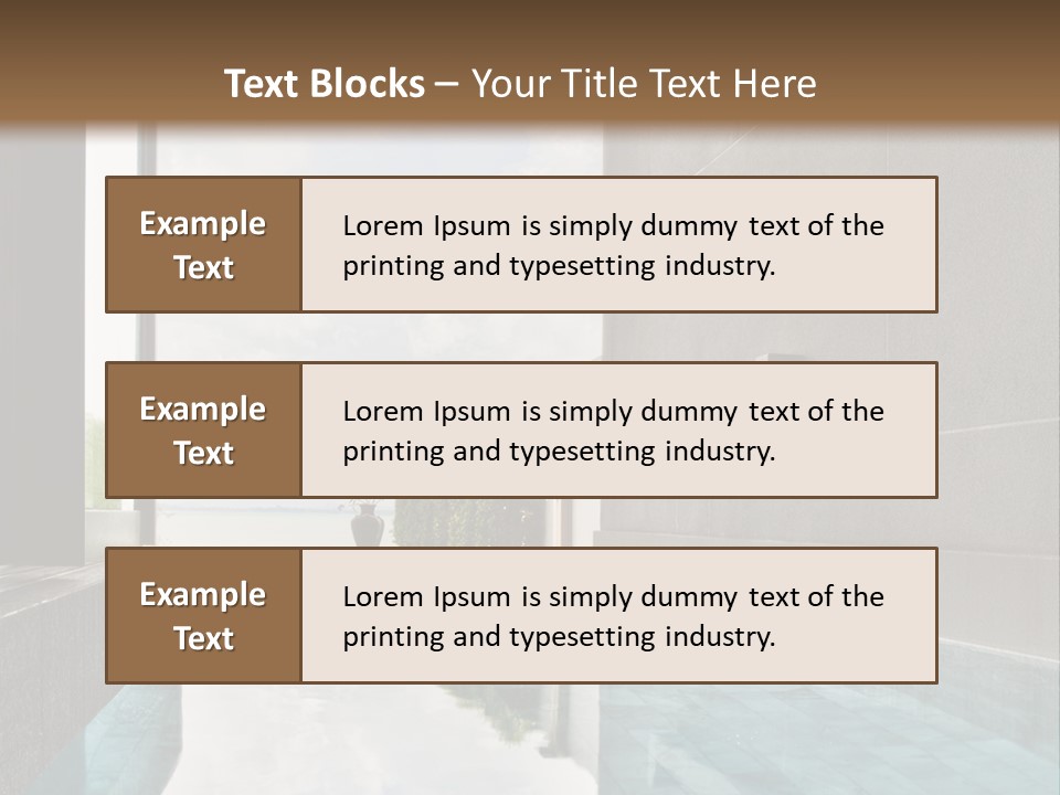 A Swimming Pool With A Wooden Ceiling And Windows PowerPoint Template