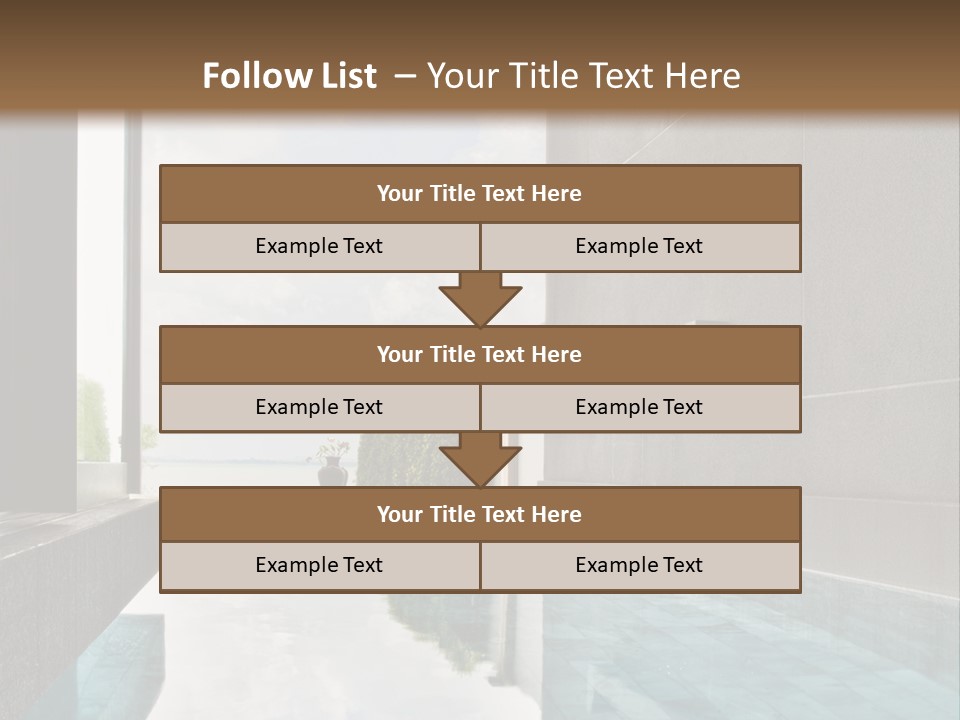 A Swimming Pool With A Wooden Ceiling And Windows PowerPoint Template