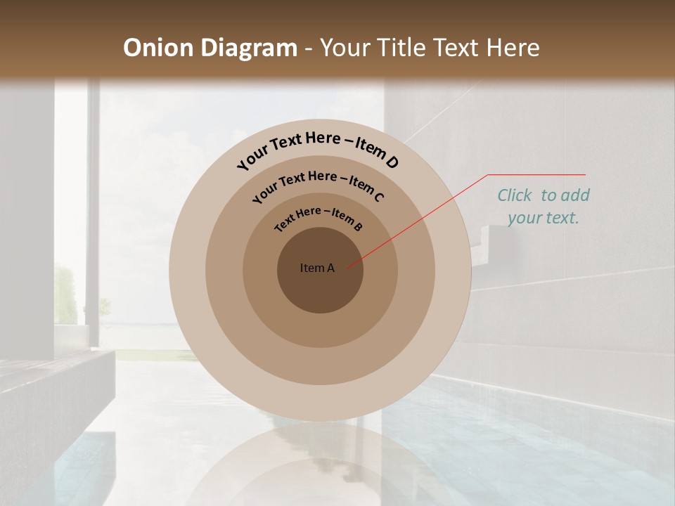 A Swimming Pool With A Wooden Ceiling And Windows PowerPoint Template