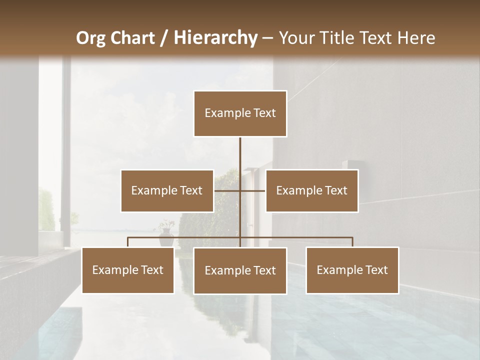 A Swimming Pool With A Wooden Ceiling And Windows PowerPoint Template