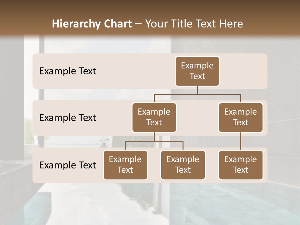 A Swimming Pool With A Wooden Ceiling And Windows PowerPoint Template