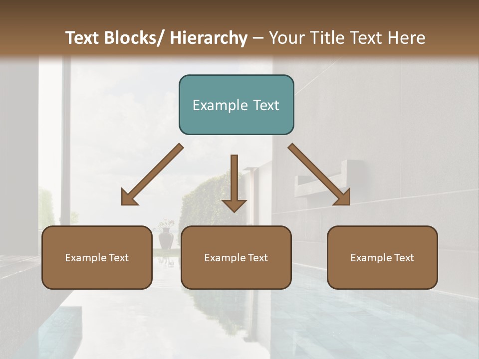 A Swimming Pool With A Wooden Ceiling And Windows PowerPoint Template
