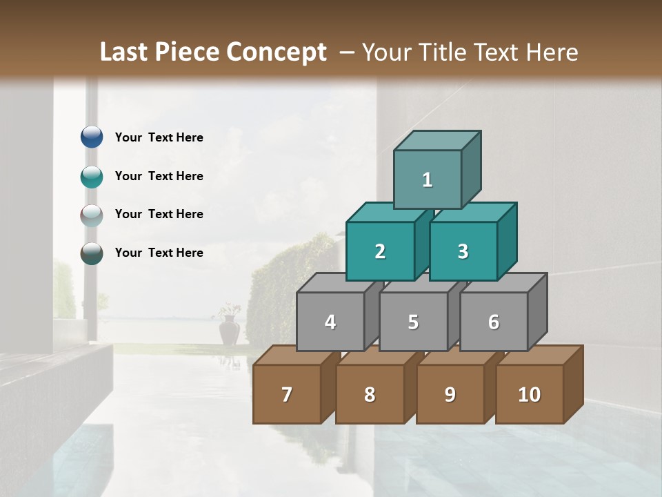 A Swimming Pool With A Wooden Ceiling And Windows PowerPoint Template