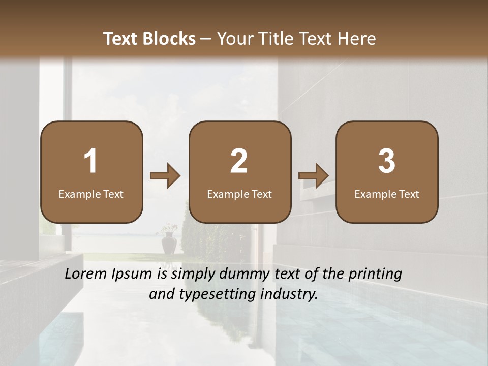 A Swimming Pool With A Wooden Ceiling And Windows PowerPoint Template