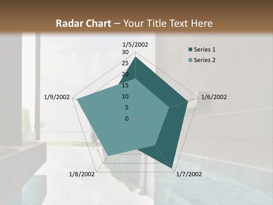A Swimming Pool With A Wooden Ceiling And Windows PowerPoint Template
