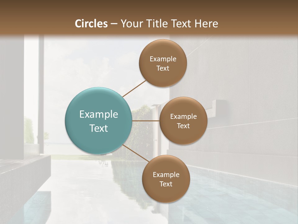 A Swimming Pool With A Wooden Ceiling And Windows PowerPoint Template