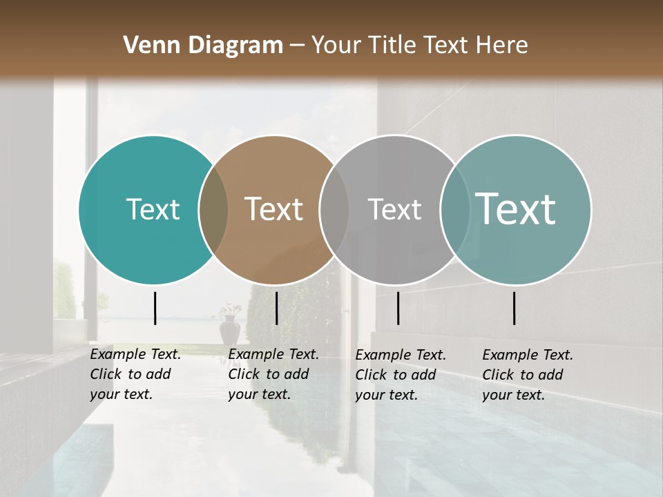 A Swimming Pool With A Wooden Ceiling And Windows PowerPoint Template