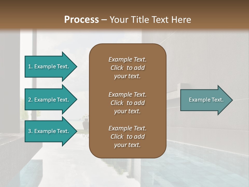 A Swimming Pool With A Wooden Ceiling And Windows PowerPoint Template