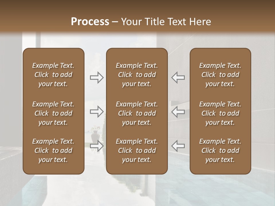 A Swimming Pool With A Wooden Ceiling And Windows PowerPoint Template