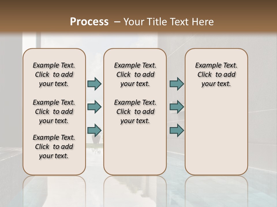A Swimming Pool With A Wooden Ceiling And Windows PowerPoint Template