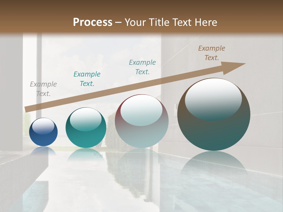 A Swimming Pool With A Wooden Ceiling And Windows PowerPoint Template